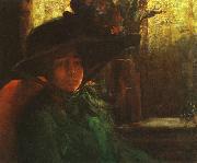Artur Timoteo da Costa Lady in Green Spain oil painting artist